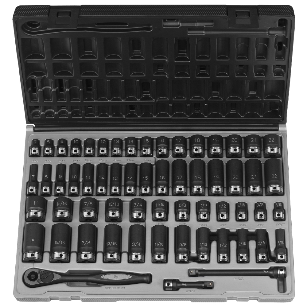Grey Pneumatic 13pc 3/8" Drive Metric Impact Socket Set – 7mm To 19mm, Magnetic (1213MG)