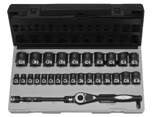 Grey Pneumatic 81627RD 3/8 Drive 27pc Standard and Deep Length Fractional Duo-Socket Set 6
